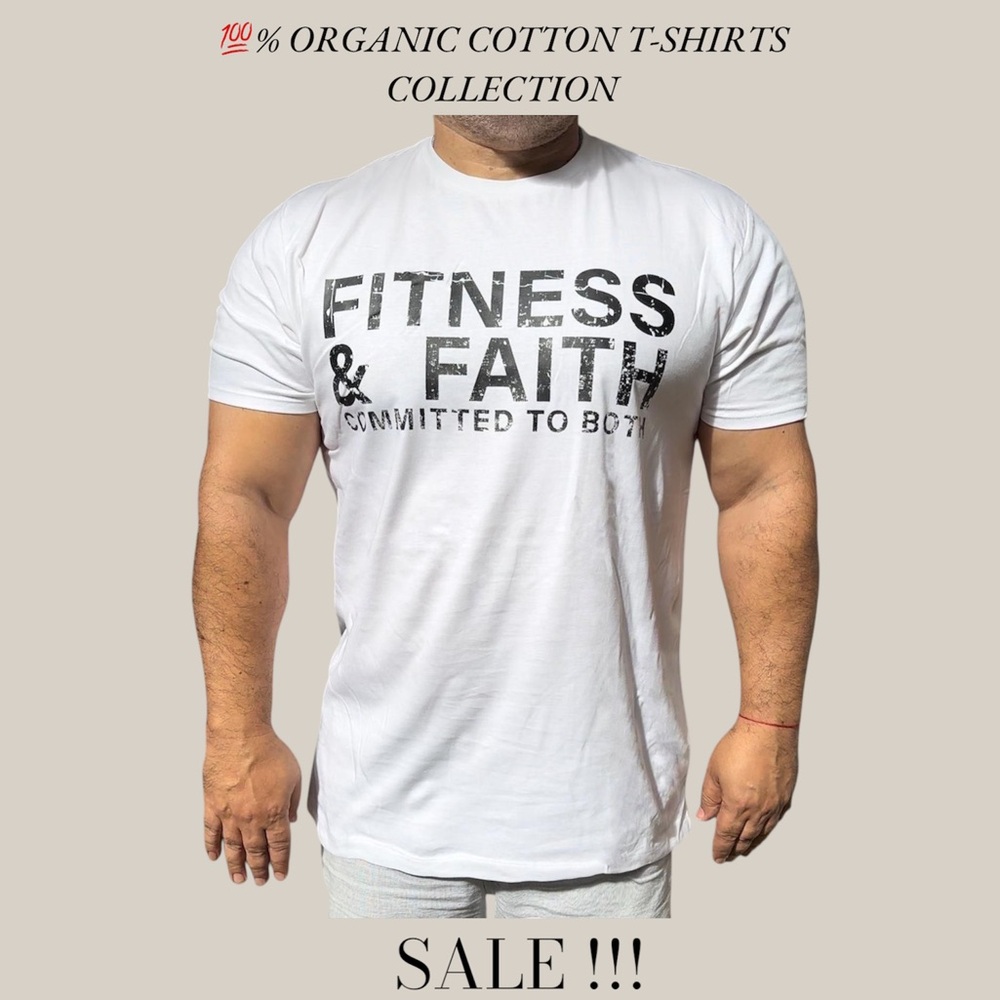 💯% Organic Cotton T-Shirt - Fitness & Faith